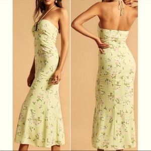 Abercrombie Floral Maxi Halter Tie Dress